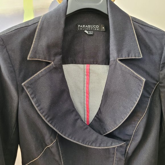 SOLD - Vintage Parasuco Dark Wash Jean Jacket US 10 - Picture 4 of 14